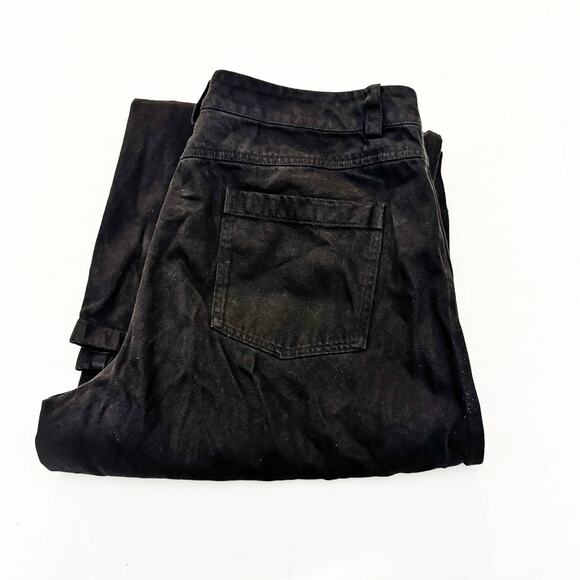 Vince Wide Leg High Waisted Zip Fly Black Denim Jeans Size 16 - Picture 1 of 9